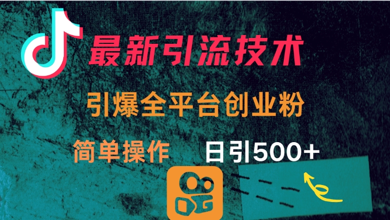 最新引流方法，引爆全平台创业粉操作简单，日引300＋祝创空间-网创项目资源站-副业项目-创业项目-搞钱项目祝创空间