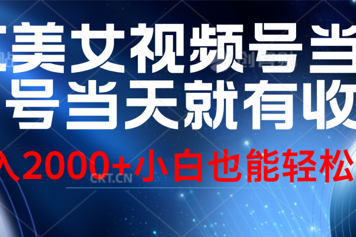 视频号AI美女,当天起号,当天就能见收益,轻松日入2000+祝创空间-网创项目资源站-副业项目-创业项目-搞钱项目祝创空间