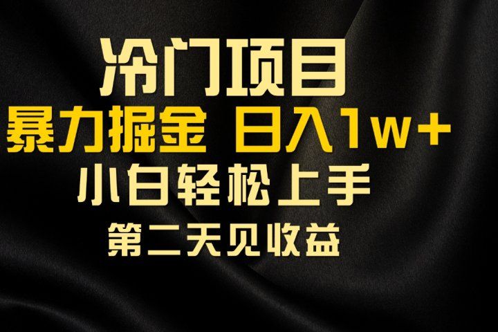 冷门项目，靠一款软件日入10000+暴力掘金小白轻松上手，第二天见收益祝创空间-网创项目资源站-副业项目-创业项目-搞钱项目祝创空间