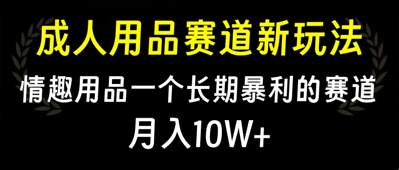 大人用品赛道新玩法,情趣用品一个长期暴利的赛道,月入10W+祝创空间-网创项目资源站-副业项目-创业项目-搞钱项目祝创空间