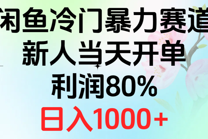 2024闲鱼冷门暴力赛道,新人当天开单,利润80%,日入1000+祝创空间-网创项目资源站-副业项目-创业项目-搞钱项目祝创空间