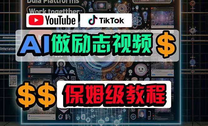 利用AI制作励志视频，在YouTube和TikTok赚钱，小白可做（附工具）祝创空间-网创项目资源站-副业项目-创业项目-搞钱项目祝创空间