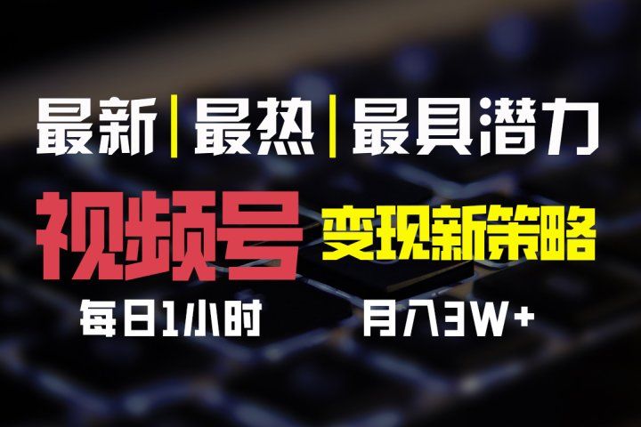 视频号变现新策略，每日一小时月入30000+祝创空间-网创项目资源站-副业项目-创业项目-搞钱项目祝创空间