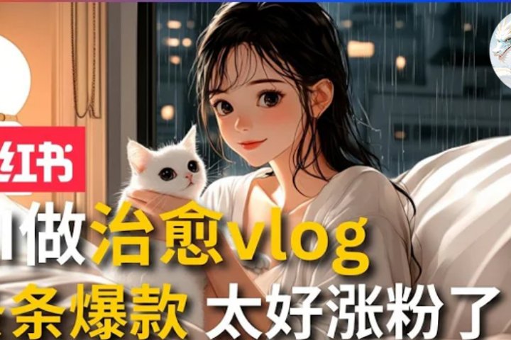 AI治愈系vlog动画视频，小红书7天 涨粉破千，商单报价1500+，0成本制作，日入2000+，有手就会 祝创空间-网创项目资源站-副业项目-创业项目-搞钱项目祝创空间