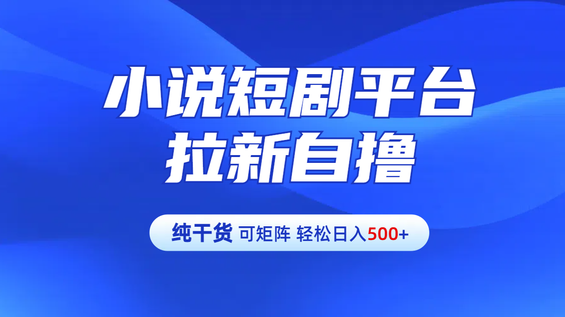 图片[1]祝创空间-网创项目资源站-副业项目-创业项目-搞钱项目【纯干货】小说短剧平台拉新自撸玩法详解-单人轻松日入500+祝创空间-网创项目资源站-副业项目-创业项目-搞钱项目祝创空间