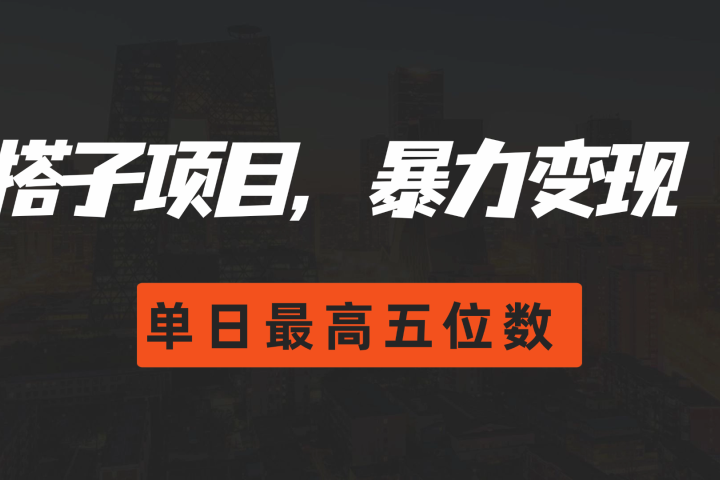 搭子项目，暴力变现，单日最高破五位数祝创空间-网创项目资源站-副业项目-创业项目-搞钱项目祝创空间