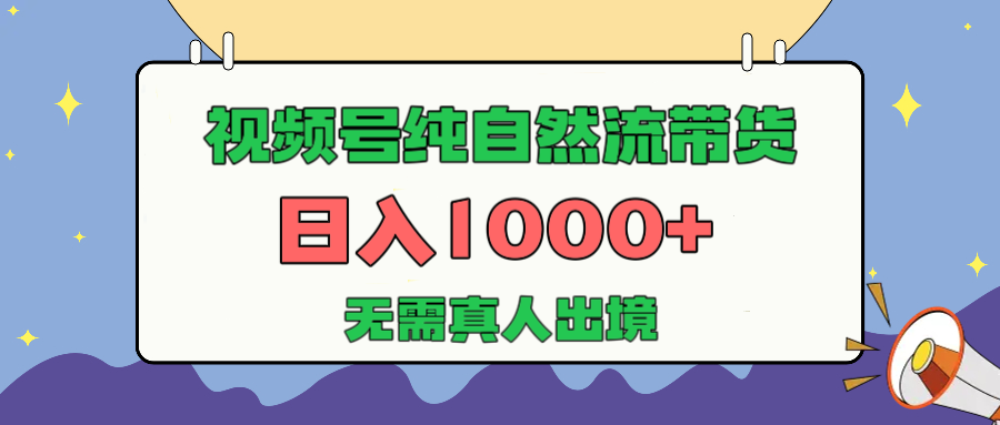视频号纯自然流带货，日入1000+，无需真人出境，新手小白也可操作祝创空间-网创项目资源站-副业项目-创业项目-搞钱项目祝创空间