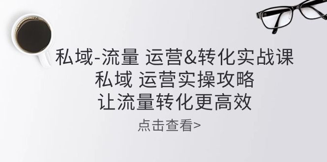 私域-流量 运营转化实操课：私域 运营实操攻略 让流量转化更高效祝创空间-网创项目资源站-副业项目-创业项目-搞钱项目祝创空间