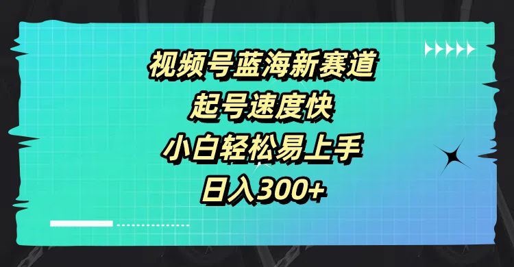 视频号蓝海新赛道，起号速度快，小白轻松易上手，日入300+祝创空间-网创项目资源站-副业项目-创业项目-搞钱项目祝创空间
