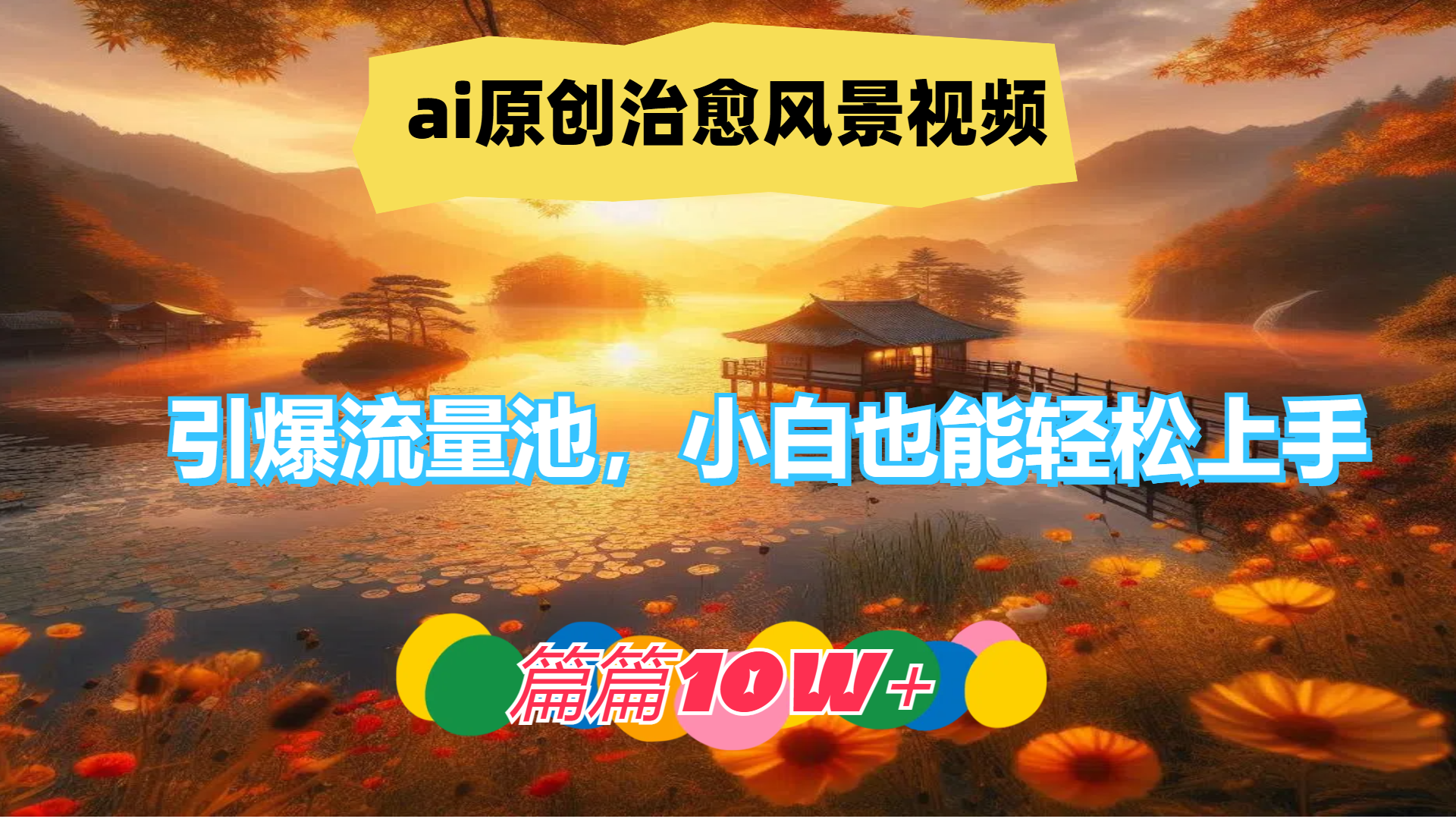 图片[1]祝创空间-网创项目资源站-副业项目-创业项目-搞钱项目ai原创治愈风景视频，引爆流量池，小白也能轻松上手，篇篇10w+！祝创空间-网创项目资源站-副业项目-创业项目-搞钱项目祝创空间