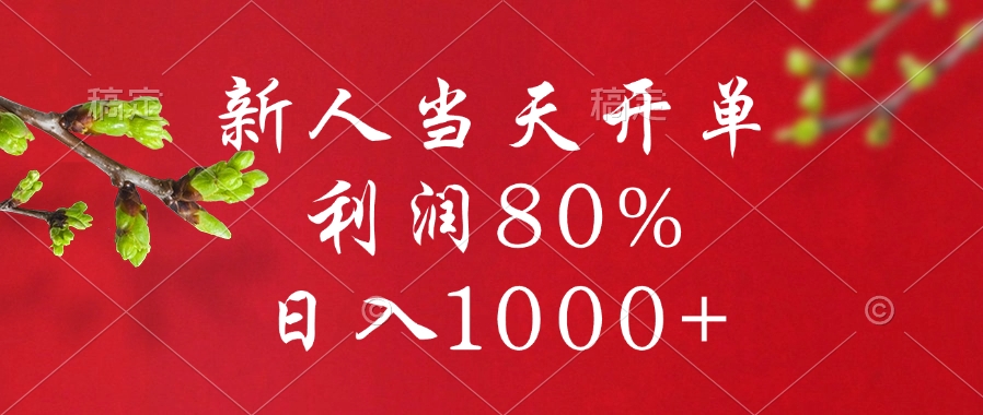新人当天开单，利润80%，日入1000+祝创空间-网创项目资源站-副业项目-创业项目-搞钱项目祝创空间