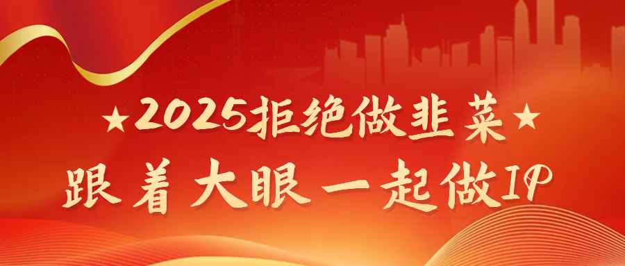 2025拒绝做韭菜，跟着大眼一起做IP祝创空间-网创项目资源站-副业项目-创业项目-搞钱项目祝创空间