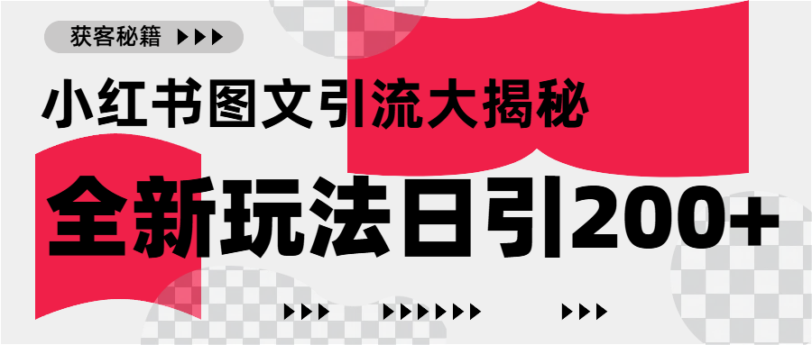 小红书图文引流，只需一张图片即可撬动百万流量，日引200+创业粉祝创空间-网创项目资源站-副业项目-创业项目-搞钱项目祝创空间