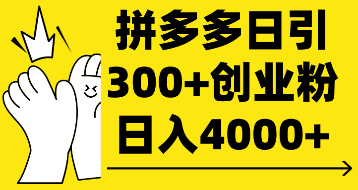 拼多多日引300+创业粉 日入4000+祝创空间-网创项目资源站-副业项目-创业项目-搞钱项目祝创空间