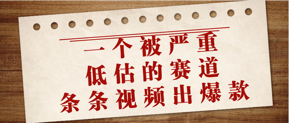 一个被严重低估的赛道，条条视频出爆款，一个月变现3万+祝创空间-网创项目资源站-副业项目-创业项目-搞钱项目祝创空间