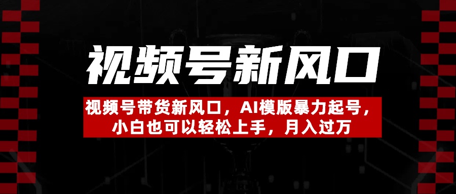 视频号带货新风口,AI模版暴力起号,小白也可以轻松上手,月入过万祝创空间-网创项目资源站-副业项目-创业项目-搞钱项目祝创空间