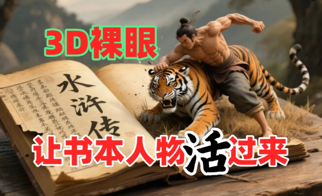 书本人物裸眼3D视频，一条视频收益过千，保姆级教程祝创空间-网创项目资源站-副业项目-创业项目-搞钱项目祝创空间