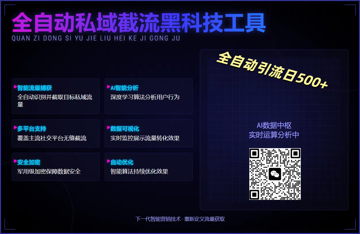 全自动私域截流黑科技工具——全自动引流日500+祝创空间-网创项目资源站-副业项目-创业项目-搞钱项目祝创空间