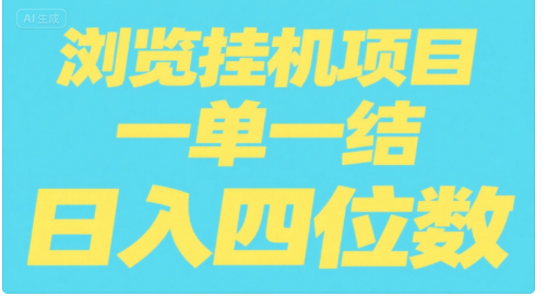 全自动浏览挂机项目（日入四位数，一单一结，纯挂机）祝创空间-网创项目资源站-副业项目-创业项目-搞钱项目祝创空间