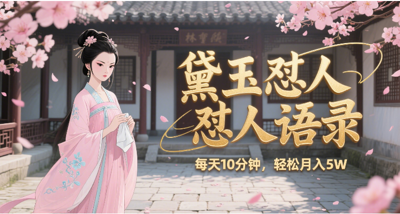 林黛玉怼人语录 怼人鸡汤  AI产出图片视频文案 每天十分钟 附提示词文案库  带书 带素材 带提示词 带虚拟资料 带徒弟 创作者分成 月入5W+祝创空间-网创项目资源站-副业项目-创业项目-搞钱项目祝创空间