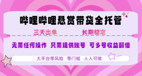 2025年B站风口带货项目 仅需提供账号 全程托管 轻松月入1w+祝创空间-网创项目资源站-副业项目-创业项目-搞钱项目祝创空间