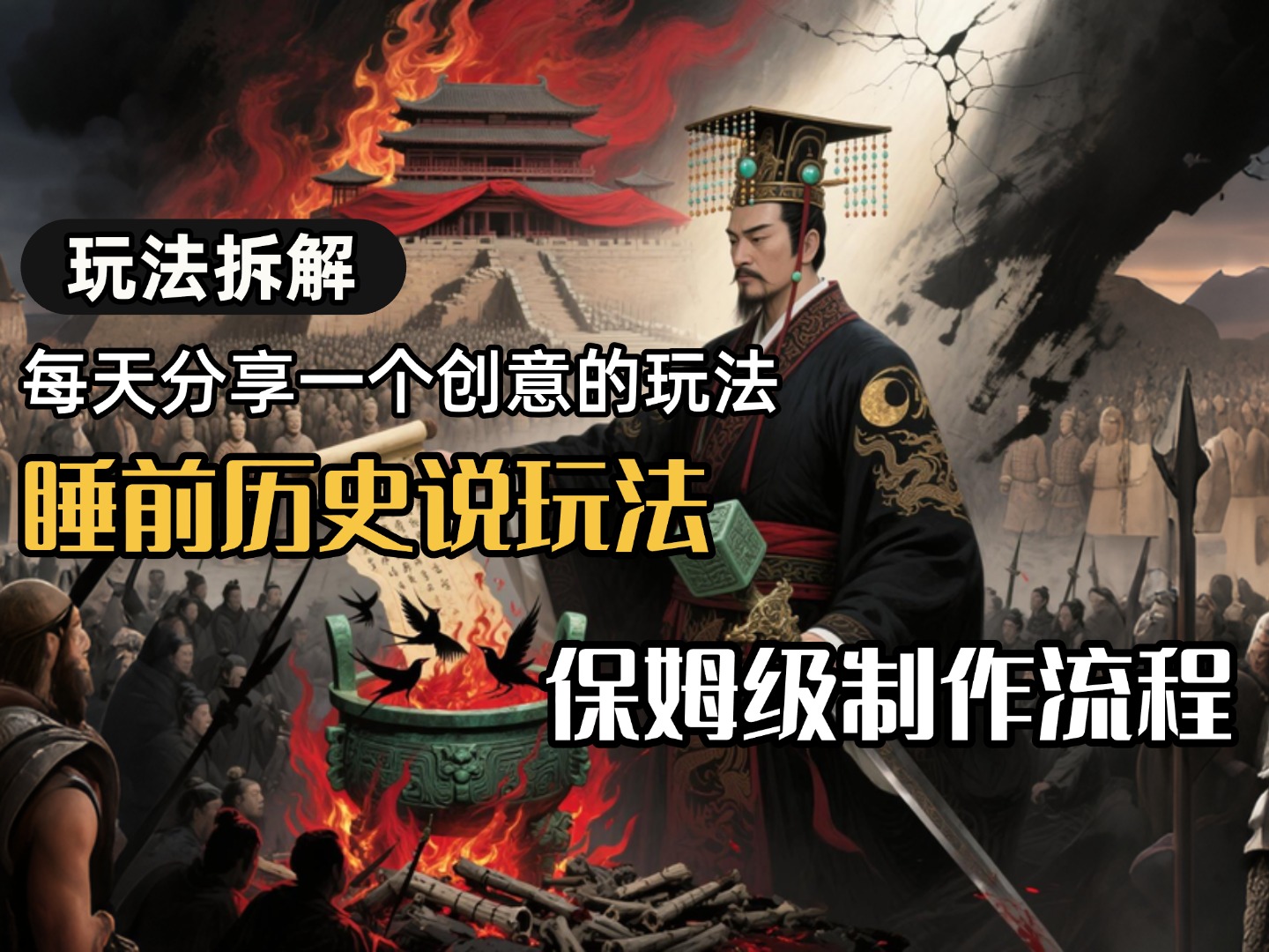 13条作品涨粉24.5万，全流程拆解睡前历史说，保姆级教程祝创空间-网创项目资源站-副业项目-创业项目-搞钱项目祝创空间