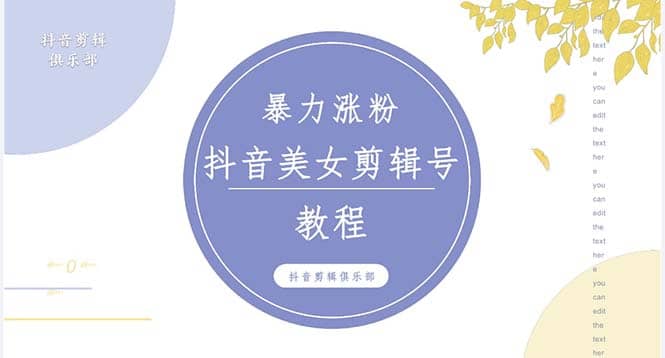抖音快手暴力涨粉美女混剪视频教程 百分百过原创图片教程 附带违规申诉方法祝创空间-网创项目资源站-副业项目-创业项目-搞钱项目祝创空间
