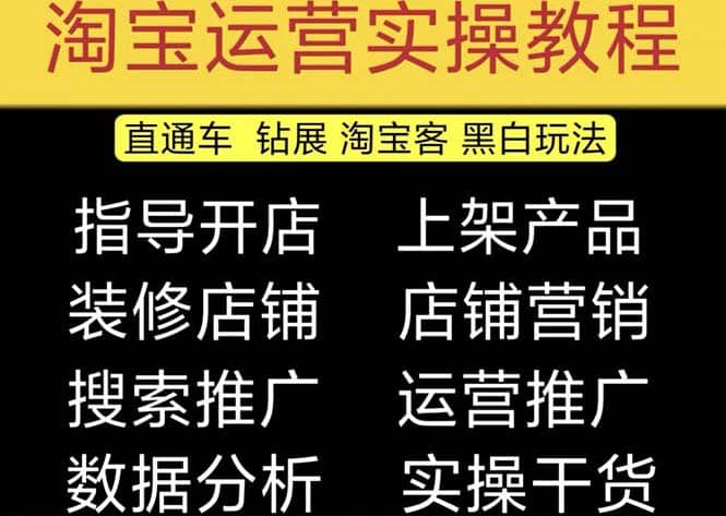 2023淘宝开店教程0基础到高级全套视频网店电商运营培训教学课程（2月更新）祝创空间-网创项目资源站-副业项目-创业项目-搞钱项目祝创空间