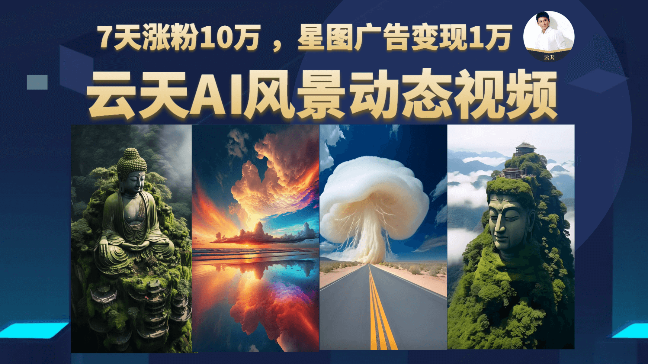 云天AI风景动图视频制作，7天涨粉10万 ，星图广告变现1万祝创空间-网创项目资源站-副业项目-创业项目-搞钱项目祝创空间