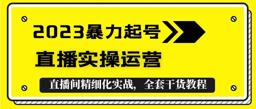 2023暴力起号+直播实操运营,全套直播间精细化实战,全套干货教程祝创空间-网创项目资源站-副业项目-创业项目-搞钱项目祝创空间