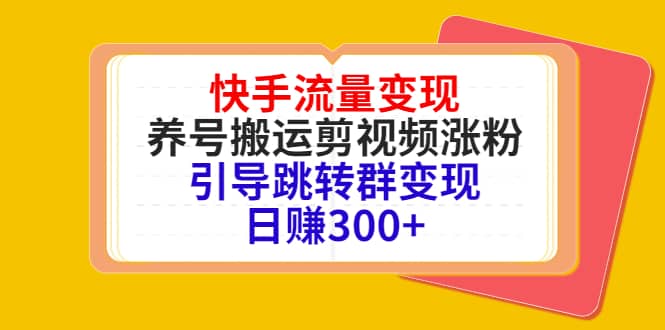 快手流量变现，养号搬运剪视频涨粉，引导跳转群变现日赚300+祝创空间-网创项目资源站-副业项目-创业项目-搞钱项目祝创空间