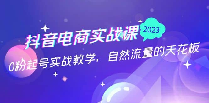 抖音电商实战课：0粉起号实战教学，自然流量的天花板（2月19最新）祝创空间-网创项目资源站-副业项目-创业项目-搞钱项目祝创空间