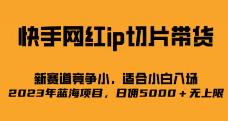快手网红ip切片新赛道,竞争小事,适合小白 2023蓝海项目祝创空间-网创项目资源站-副业项目-创业项目-搞钱项目祝创空间