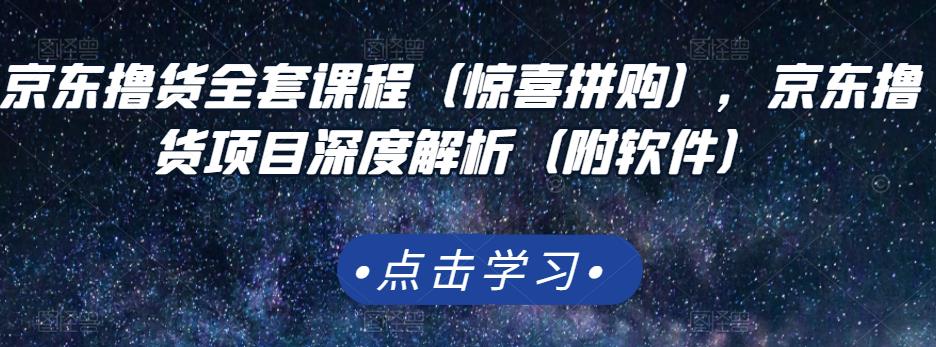 京东撸货全套课程（惊喜拼购），京东撸货项目深度解析（附软件）祝创空间-网创项目资源站-副业项目-创业项目-搞钱项目祝创空间