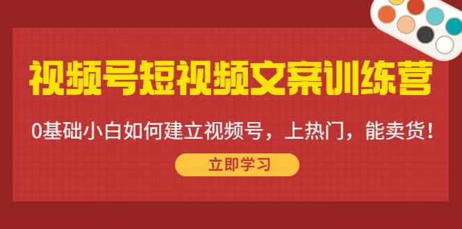 视频号短视频文案训练营：0基础小白如何建立视频号，上热门，能卖货！祝创空间-网创项目资源站-副业项目-创业项目-搞钱项目祝创空间