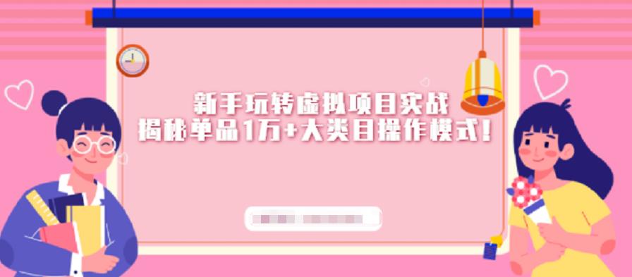 新手玩转虚拟项目实战，揭秘单品1万+大类目操作模式【视频课程】祝创空间-网创项目资源站-副业项目-创业项目-搞钱项目祝创空间