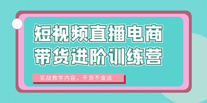 短视频直播电商带货进阶训练营：实战教学内容，干货不废话祝创空间-网创项目资源站-副业项目-创业项目-搞钱项目祝创空间