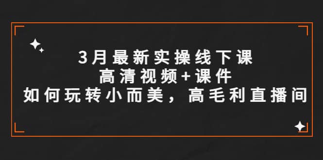 3月最新实操线下课高清视频+课件，如何玩转小而美，高毛利直播间祝创空间-网创项目资源站-副业项目-创业项目-搞钱项目祝创空间