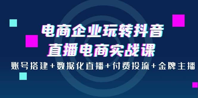 电商企业玩转抖音直播电商实战课：账号搭建+数据化直播+付费投流+金牌主播祝创空间-网创项目资源站-副业项目-创业项目-搞钱项目祝创空间