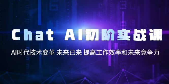 Chat AI初阶实战课，AI时代技术变革 未来已来 提高工作效率和未来竞争力祝创空间-网创项目资源站-副业项目-创业项目-搞钱项目祝创空间