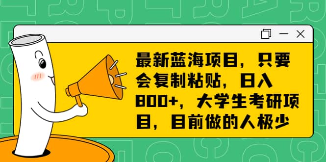 最新蓝海项目，只要会复制粘贴，日入800+，大学生考研项目，目前做的人极少祝创空间-网创项目资源站-副业项目-创业项目-搞钱项目祝创空间