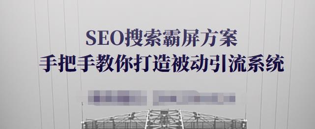 SEO搜索霸屏方案，手把手教你打造被动引流系统【视频课程】祝创空间-网创项目资源站-副业项目-创业项目-搞钱项目祝创空间
