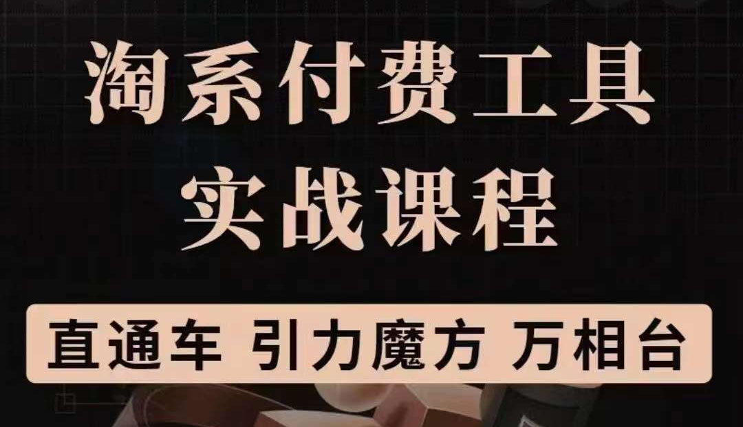 淘系付费工具实战课程【直通车、引力魔方】战略优化，实操演练（价值1299）祝创空间-网创项目资源站-副业项目-创业项目-搞钱项目祝创空间