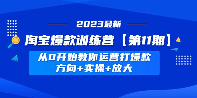 淘宝爆款训练营【第11期】 从0开始教你运营打爆款，方向+实操+放大祝创空间-网创项目资源站-副业项目-创业项目-搞钱项目祝创空间