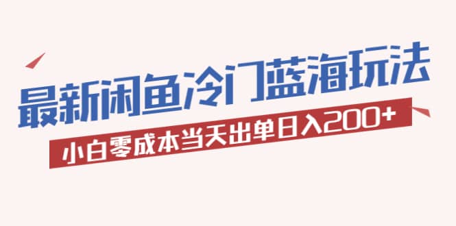 2023最新闲鱼冷门蓝海玩法，小白零成本当天出单日入200+祝创空间-网创项目资源站-副业项目-创业项目-搞钱项目祝创空间