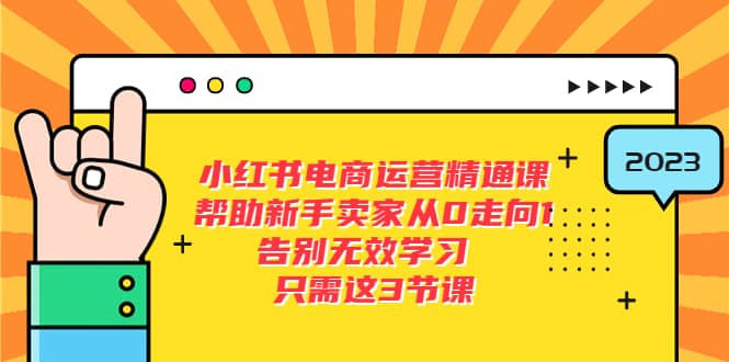 小红书电商·运营精通课，帮助新手卖家从0走向1 告别无效学习（7节视频课）祝创空间-网创项目资源站-副业项目-创业项目-搞钱项目祝创空间