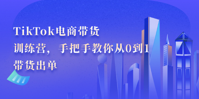 TikTok电商带货训练营，手把手教你从0到1带货出单祝创空间-网创项目资源站-副业项目-创业项目-搞钱项目祝创空间