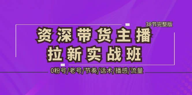 资深·带货主播拉新实战班，0粉号/老号/节奏/话术/播感/流量-38节完整版祝创空间-网创项目资源站-副业项目-创业项目-搞钱项目祝创空间