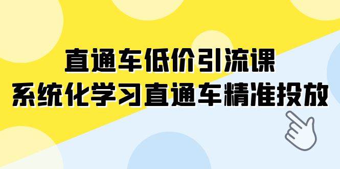 直通车-低价引流课，系统化学习直通车精准投放（14节课）祝创空间-网创项目资源站-副业项目-创业项目-搞钱项目祝创空间