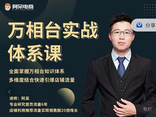 阿呆-万相台实战体系课，帮您全面掌握万相台知识体系祝创空间-网创项目资源站-副业项目-创业项目-搞钱项目祝创空间